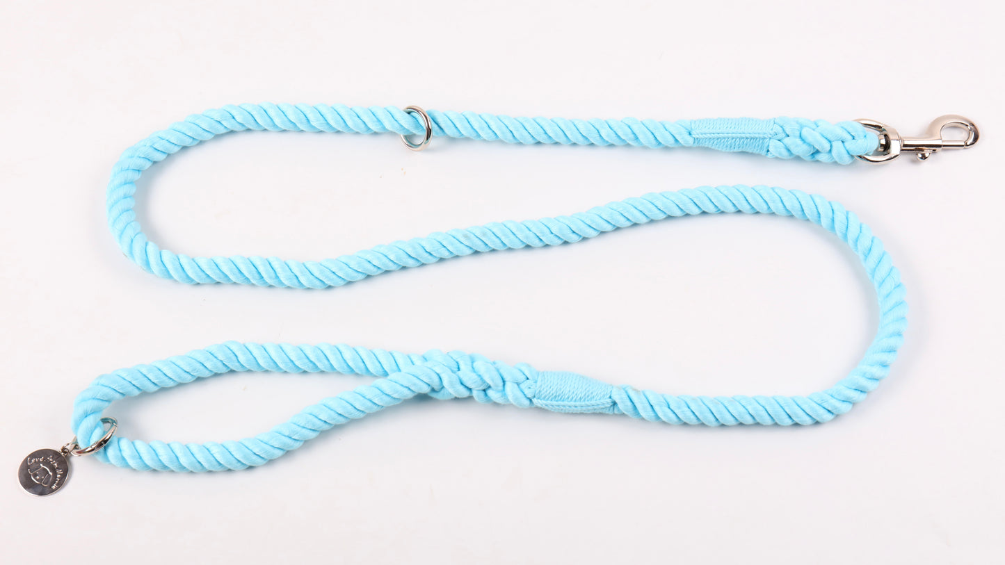 Cotton Rope Lead - Blue