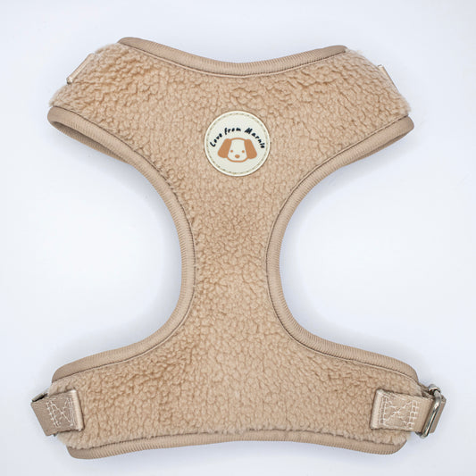 Adjustable Fleece Harness in Latte