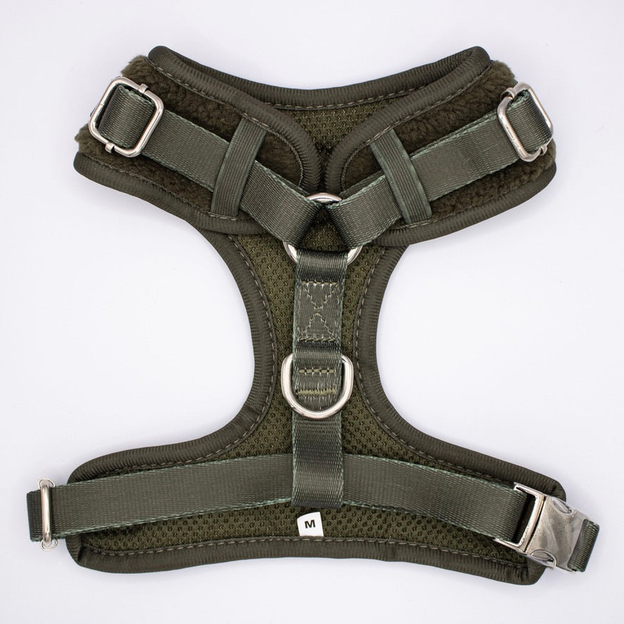 Adjustable Fleece Harness in Olive